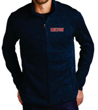 Load image into Gallery viewer, Navy Sweater Fleece Jacket