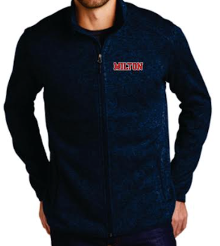 Navy Sweater Fleece Zip-up Jacket