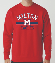 Milton M Eagles Crewneck Sweatshirt (Red)