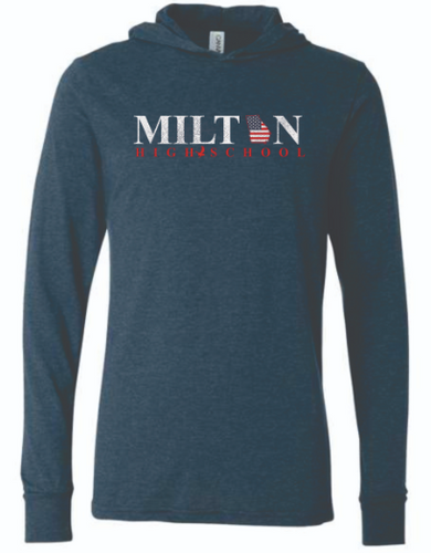 Milton Flag Hoodie Tee (Heather Navy)