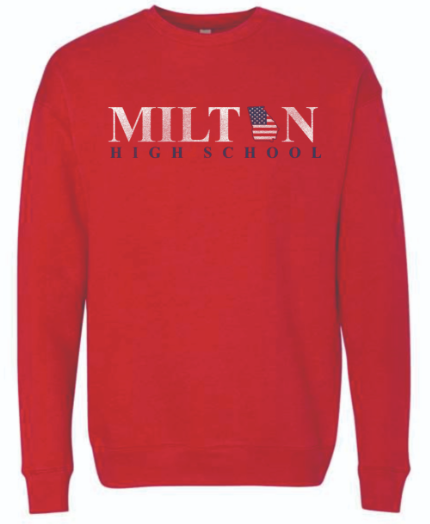 Red Drop-Shoulder Flag Sweatshirt