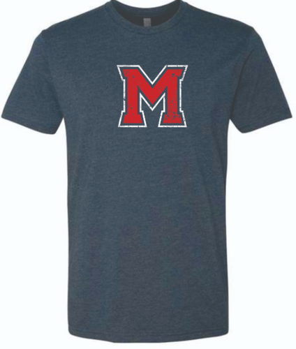 Distressed M Tee(Navy)